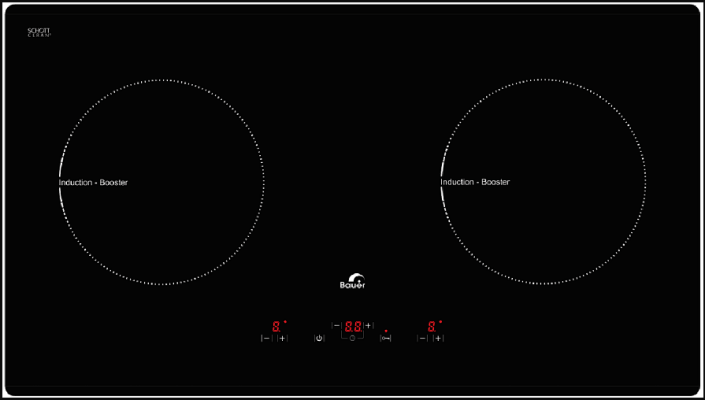 4 . Bếp từ âm Bauer BE6-2SS nấu nướng siêu nhanh Booster