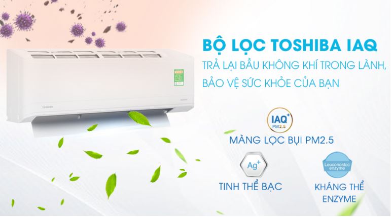 5. Điều hòa Toshiba RASH18C3KCVGV tạo bầu không khí trong lành với bộ lọc Toshiba IAQ