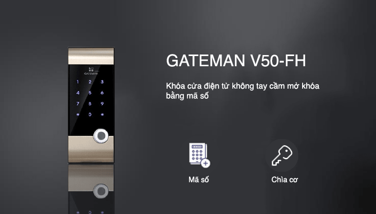 Mở khoá cửa Gateman V50 FH tiện lợi với chìa khoá thông minh