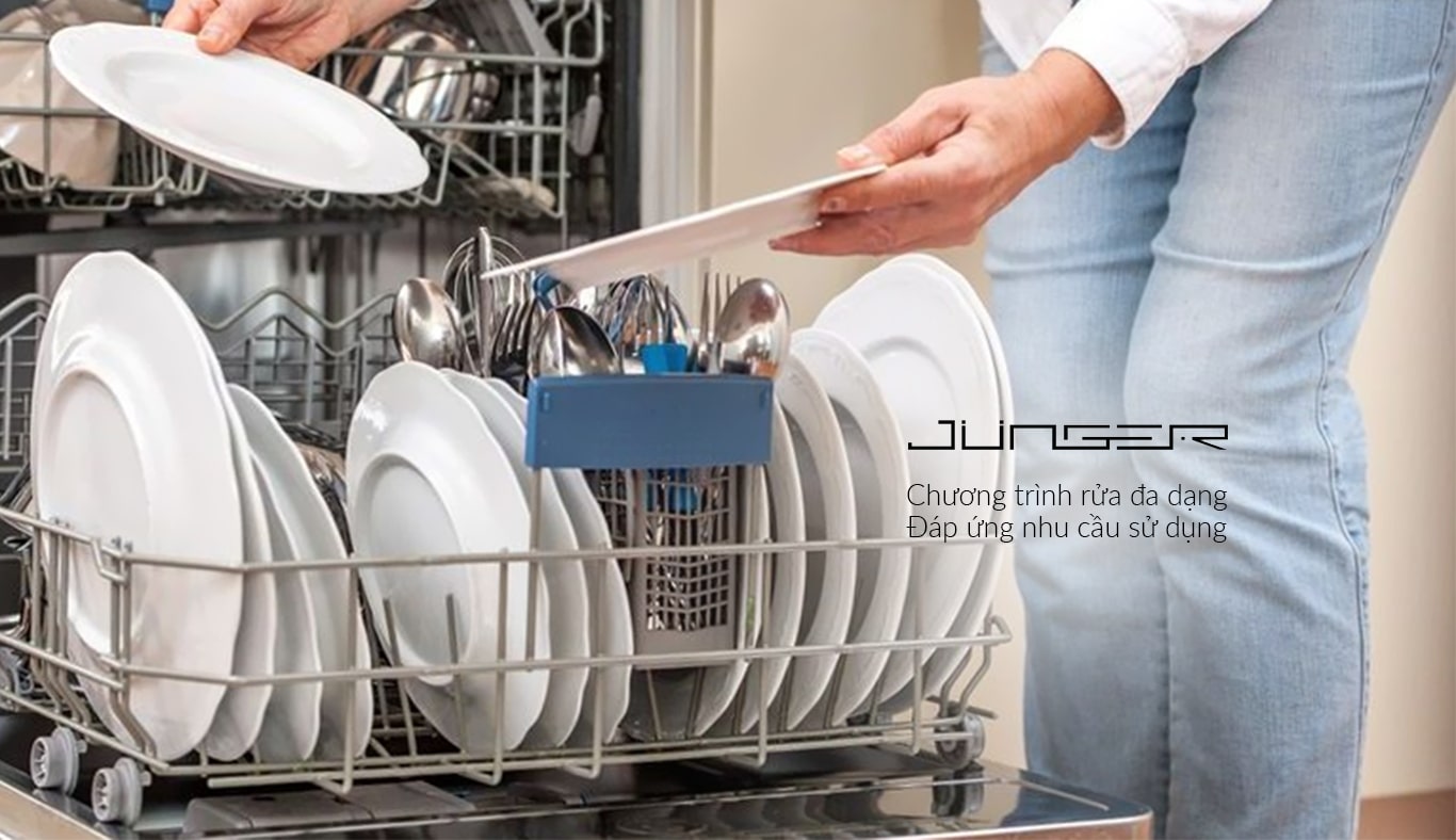 Máy rửa bát Junger đáp ứng nhu cầu sử dụng với 7 chương trình rửa tiện ích