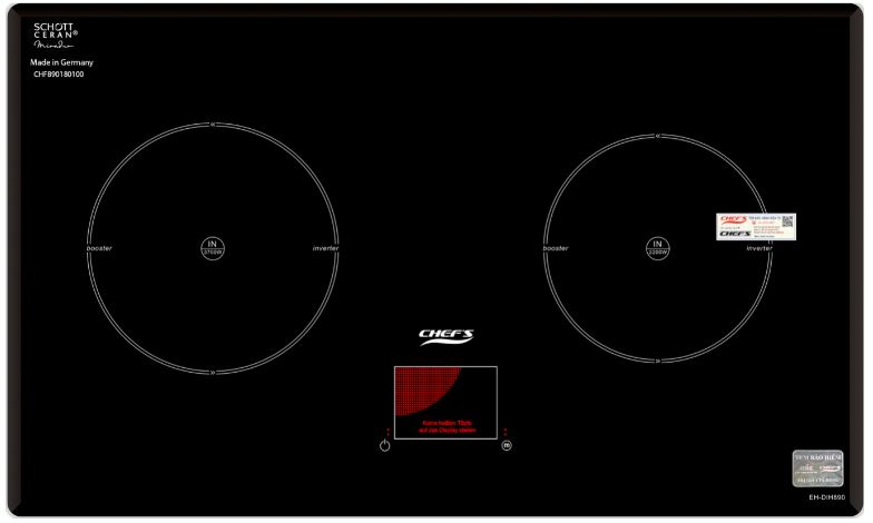 2. Bếp từ Chefs EH DIH890 sử dụng mâm từ hãng EGO cao cấp nhất trên thị trường