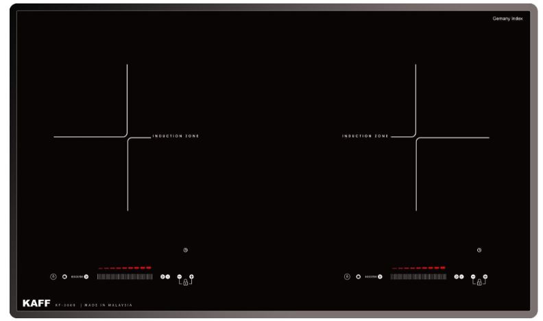 1. Bếp từ Kaff KF-308II gồm 2 vùng nấu với tổng công suất 4400W