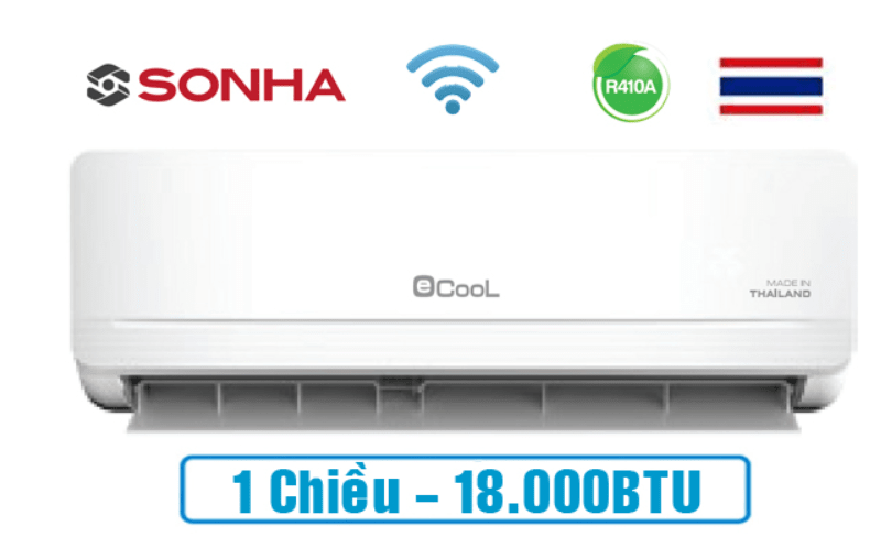 1. Điều Hòa Ecool ECL-1E18WF 18000BTU 1 chiều wifichiều có thiết kế bắt mắt sang trọng