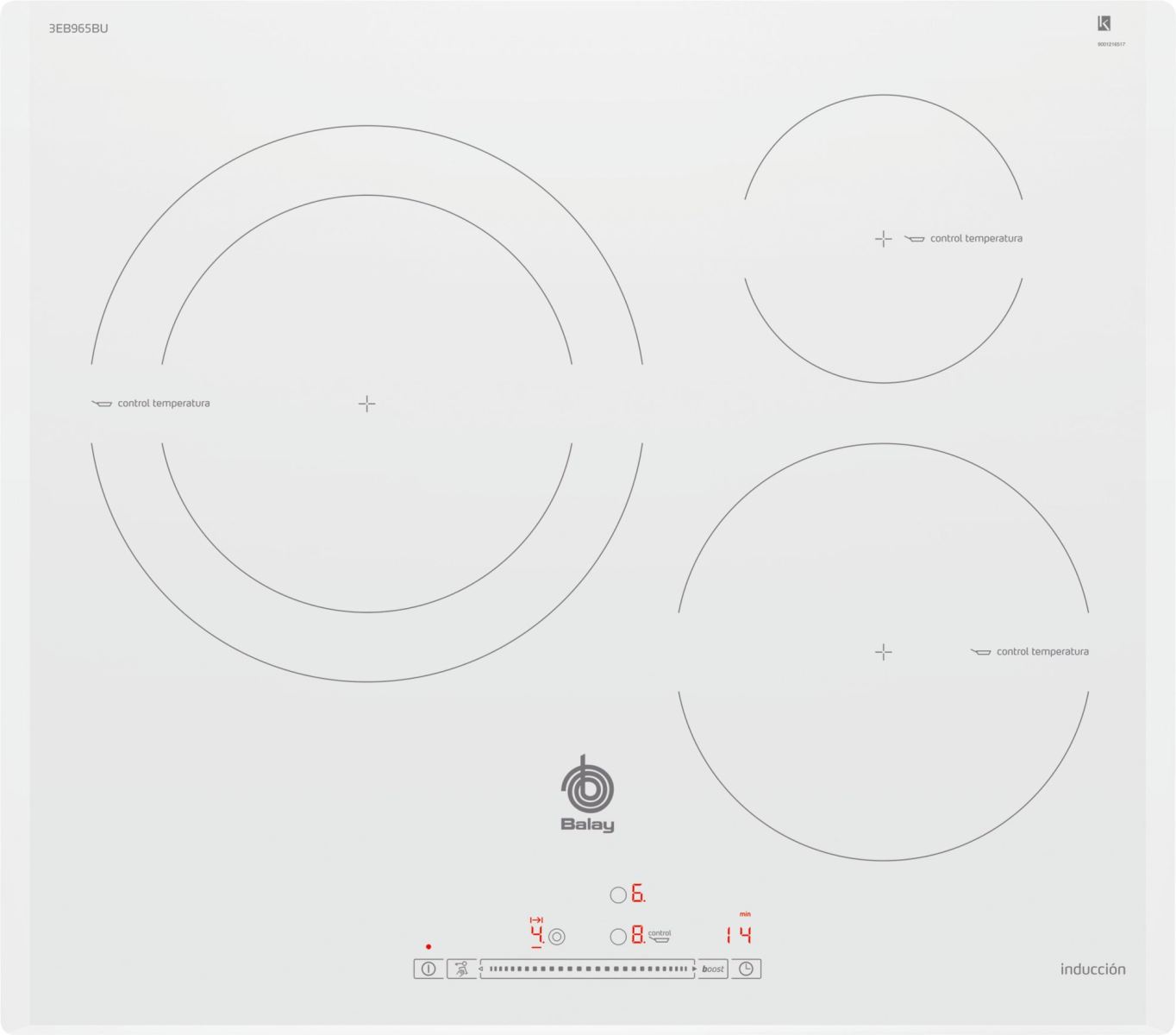 Bếp từ Balay 3EB965BU mặt kính EuroKara tráng men siêu bền | NKD