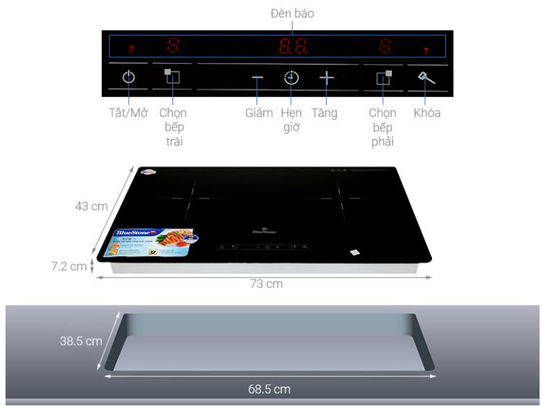 5. Thông số kỹ thuật bếp điện từ Bluestone ICB-6818