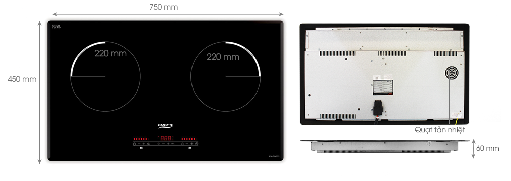 1. Thông tin chi tiết về bếp từ Chefs EH-DIH333