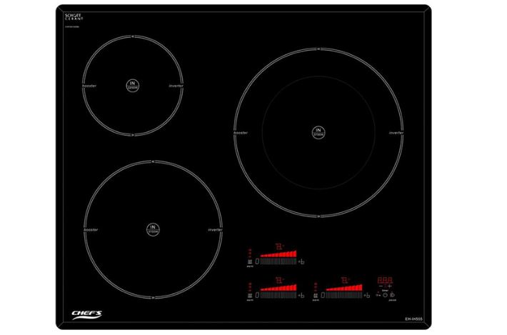 1. Bếp từ Chefs EH-IH555 thiết kế với 3 lò cảm ứng, Hiệu suất đạt 90%