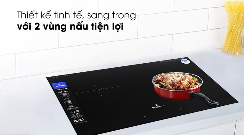 2. Bếp từ đôi Bluestone ICB-6948 có thiết kế sang trọng, hiện đại, thẩm mỹ
