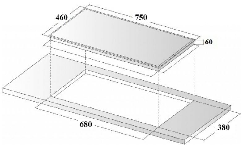 Kích thước lắp đặt bếp từ Eurosun EU-T892G