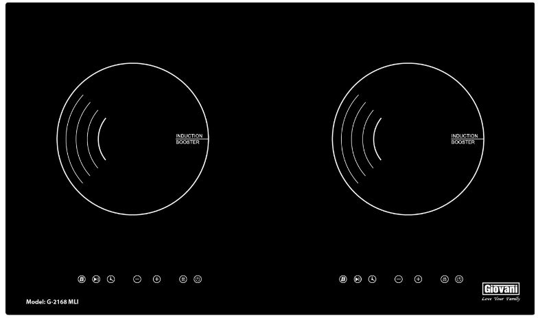 1. Bếp từ Giovani G-2168MLI được sử dụng mặt kính Ceramic