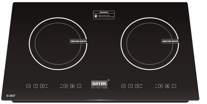 1. Bếp từ Giovani G-282T sử dụng mặt kính Ceramic nhập khẩu