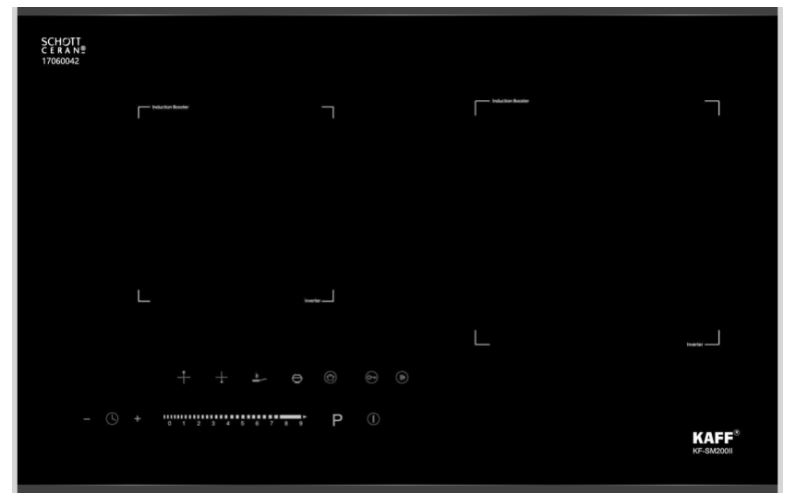 1. Bếp từ Kaff KF-SM200II gồm 2 vùng nấu với tổng công suất 3000W