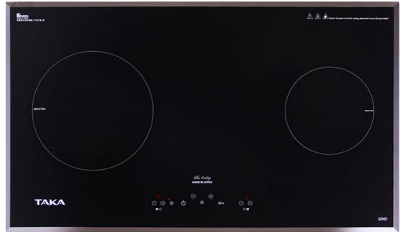 1. Bếp từ Taka I2ND gồm 2 vùng nấu từ với tổng công suất 3600W