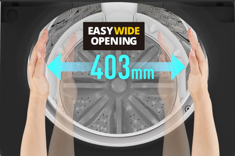 Máy giặt Panasonic F10S10BRV nắp mở rộng tối đa giúp lấy đồ thuận tiện