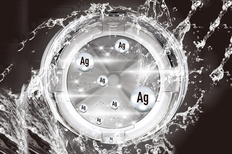 Panasonic NA F10S10BRV vệ sinh lồng giặt với ion bạc