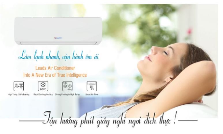 8. Điều hòa 12000BTU 1 chiều Casprer  vận hành êm ái, cho giấc ngủ sâu.