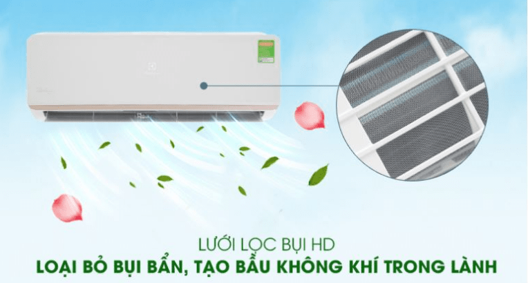 8. ESM12CRO | Dàn điều hòa Electrolux giúp loại bỏ bụi bẩn đem đến bầu không khí trong lành với bộ lọc bụi HD