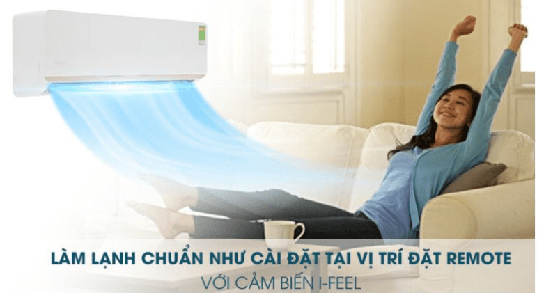 6. Điều hòa 1 chiều Electrolux ESM12CRO làm lạnh nhanh chóng tại vị trí đặt remote với cảm biến iFeel