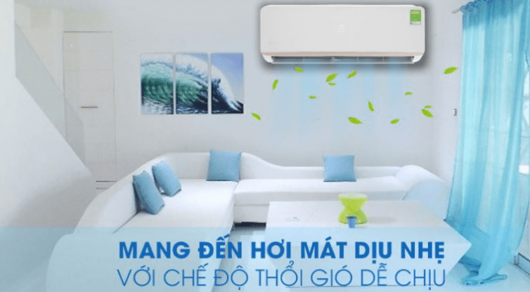 2. Máy lạnh 1 chiều Electrolux ESM12CRO A4 mang đến cho bạn luồng khí mát mẻ dịu nhẹ với chế độ thổi gió dễ chịu