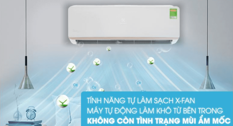 4. Máy lạnh Electrolux ESM12CRO sở hữu tính năng tự làm sạch dàn lạnh X-Fan