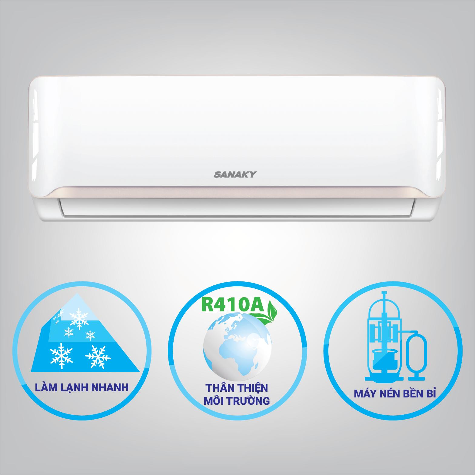 Điều hòa Sanaky SNK-09CMA 9000BTU 7 5. Sử dụng môi chất làm lạnh thân thiện với môi truòng