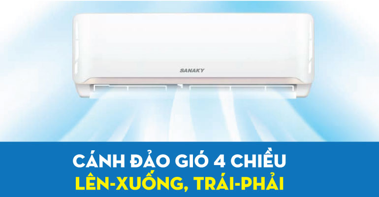 Điều hòa Sanaky SNK-09CMA 9000BTU 6 3. Cánh đảo gió 4 chiều tự động
