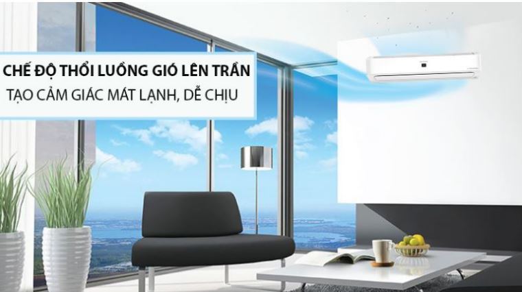 9. Máy lạnh Sharp AHXP10YHW sở hữu chế độ thổi luồng gió lên trần