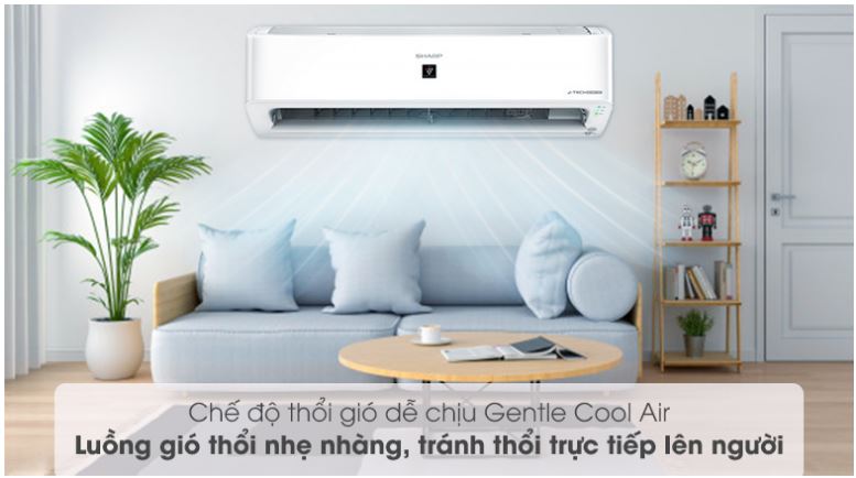 5. Điều hòa Sharp AH XP10YHW có chế độ thổi gió dễ chịu Gentle Cool Air