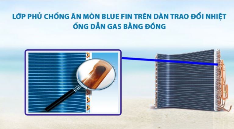 10. Dàn tản nhiệt điều hòa Sharp AHXP10YHW mạ đồng chống ăn mòn, chống oxi hóa