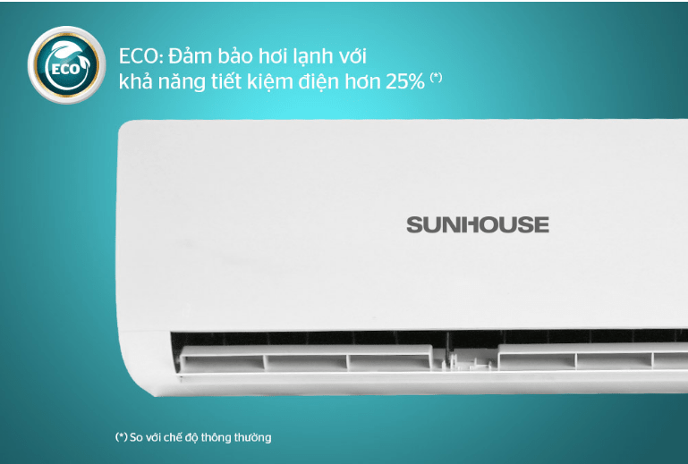 8. Máy lạnh Sunhouse HR-AW09H110 tiết kiệm điện nhờ chế độ ECO