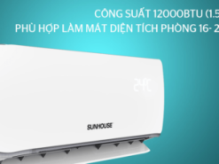 1. Điều hòa Sunhouse 12000BTU 1 chiều SHR-AW12C310 phù hợp cho phòng có diện tích từ 15-20m2