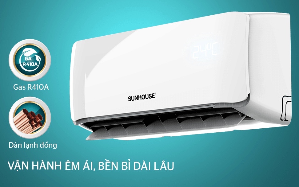 5. Vận hành êm ái, tiết kiệm điện năng hiệu quả với máy lạnh Sunhouse AW12C310 