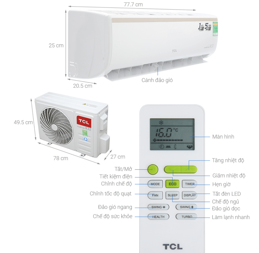 1. Hình ảnh tổng quát điều hoà TCL TAC-10CSI/KE88N inverter 1HP