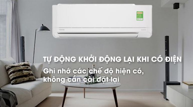 10. Điêu hòa Toshiba 9000BTU tự khởi động lại khi có điện