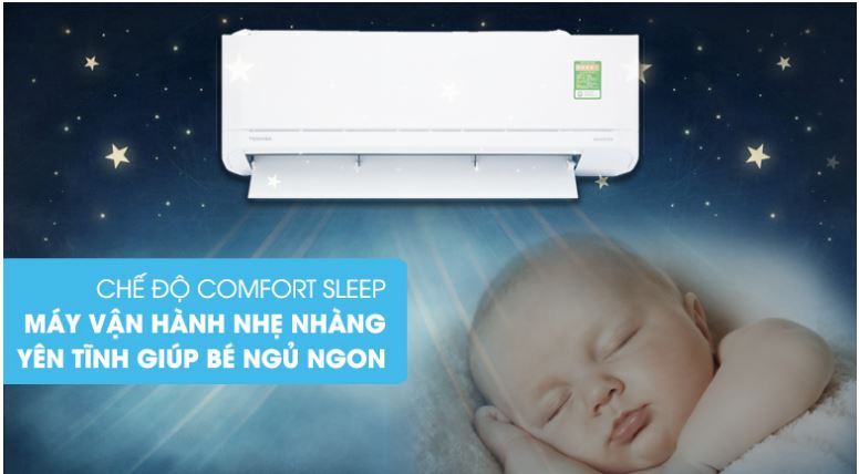 8. Điều hòa Toshi ba RASH10XKCVGV có chế độ Comfort Sleep cho bé ngủ ngon, yên giấc vào ban đêm