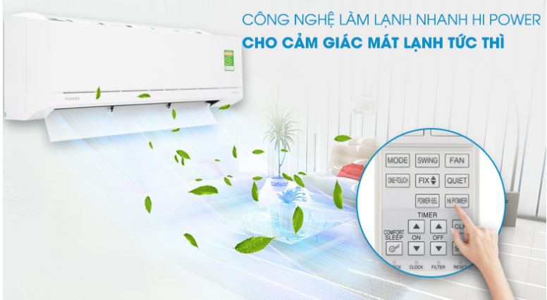 3. Điều hòa 9000 Toshiba RAS-H10XKCVG-V có chế độ Hi Power cho cảm gi