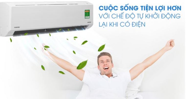 10. Điều hòa 1 chiều Toshiba RAS-H18C2KCVG-V có tính năng tự khởi động lại khi có điện