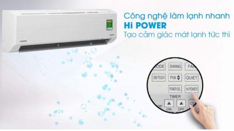 6. Máy lạnh Toshiba RASH18C2KCVG-V làm lạnh nhanh chóng với chế độ Hi Power