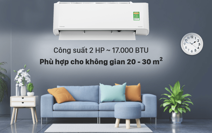2. Điều hoà Toshiba H18L3KCVG-V thích hợp cho phòng có diện tích từ 20 - 30 m2
