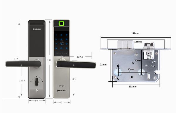 1. Đặc điểm nổi bật của khoá cửa vân tay ADEL NF21