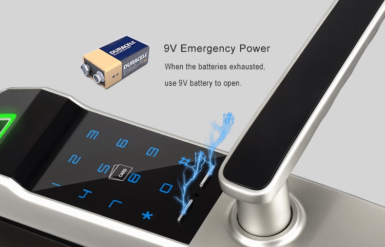 5. Thông tin pin sử dụng và nguồn điện trên khoá thông minh ADEL NF21