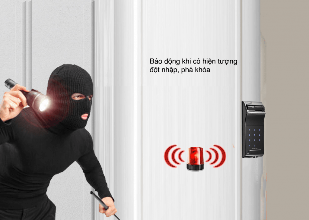 Chuông báo động trên khoá cửa điện tử - khoá thông minh Gateman F10