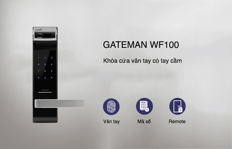 Khoá cửa thông minh Gateman WF100 mở khoá với 3 chức năng quen thuộc