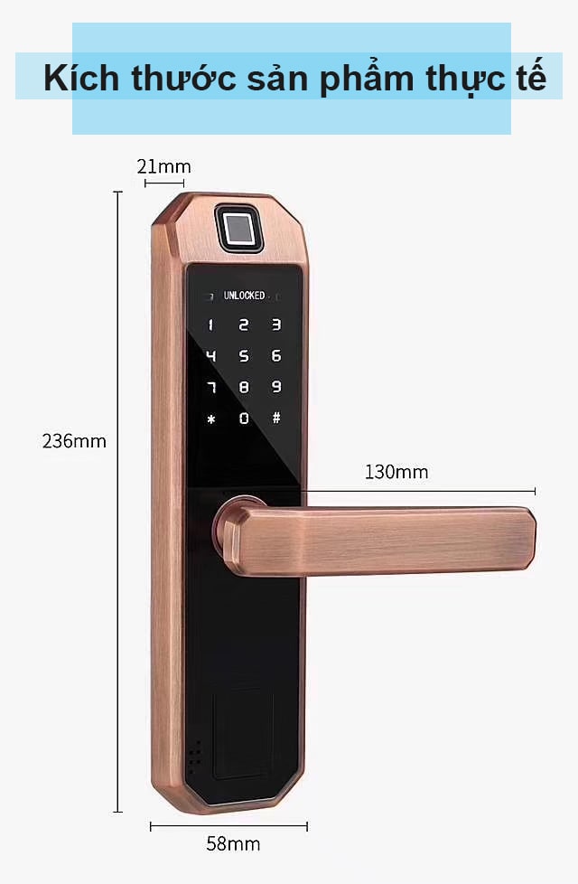 Khoá thông minh Gigasun D04R thiết kế sang trọng, hiện đại, độ bền cao