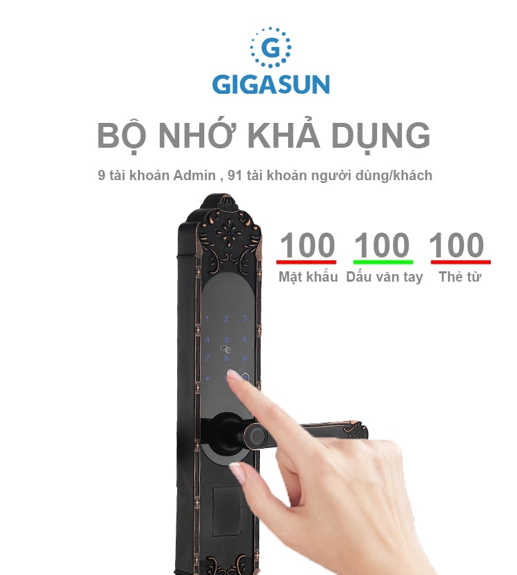 2. Khoá điện tử Gigasun X3B sở hữu 5 phương thức mở khoá