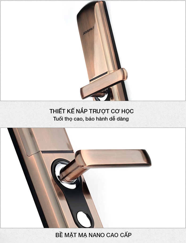 1. Khoá cửa vân tay Kaadas-9113 có kiểu dáng sang trọng, độ bền cao