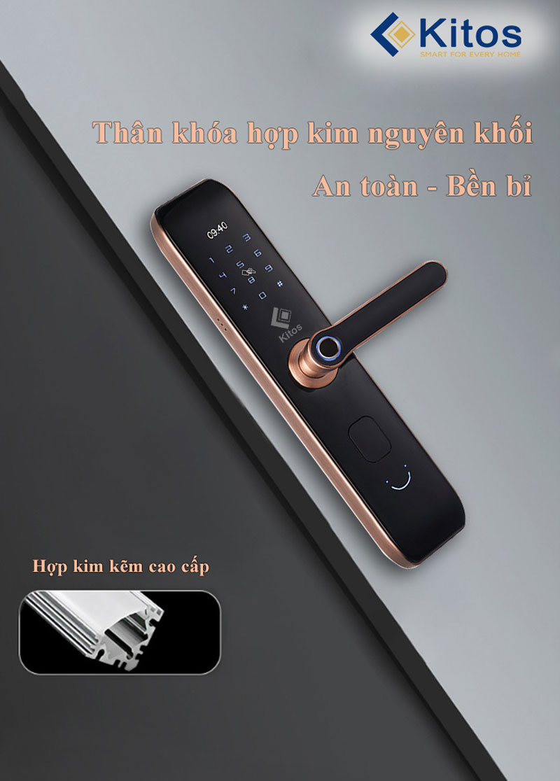 2. Thiết kế sang trọng, thẩm mỹ trên khoá cửa thông minh KT-A10