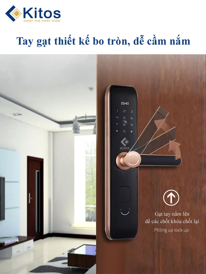 2. Thiết kế sang trọng, thẩm mỹ trên khoá cửa thông minh KT-A10