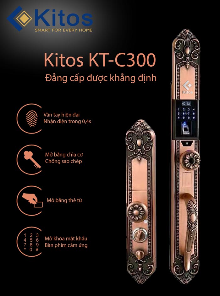 3. Khoá cửa điện tử KT-C300 sở hữu 4 chức năng mở khoá tiện dụng