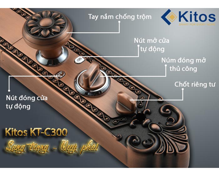 5. Khoá vân tay - mã số, thẻ từ KT-C300 an toàn cao, chống mọi hành vi phá hoại của kẻ xấu